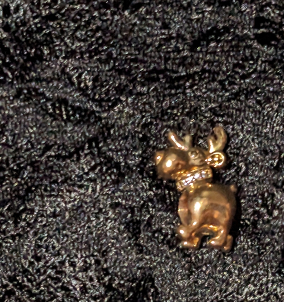 Retired Rose Gold Plated Reindeer Charm
